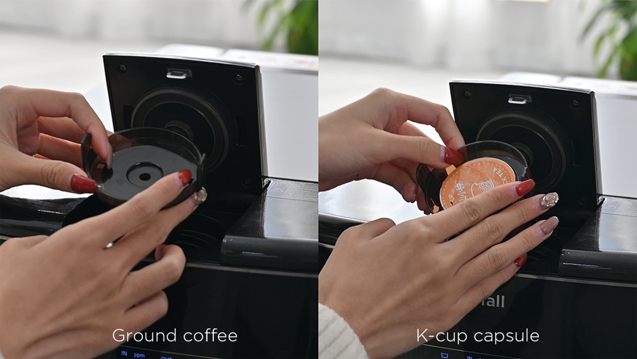 Hot cold water dispenser with coffee funtion